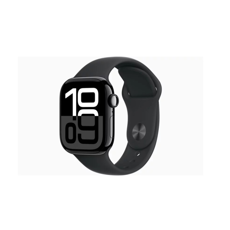 Умные часы Apple Watch Series 10 GPS, 42mm Jet Black, Aluminium Case with Black Sport Band - S/M, MWWE3 EU