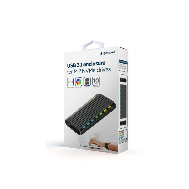 ..M.2 NVMe  SSD  Enclosure Cablexpert "EE2280-U3C-03" USB3.1  Type-C/A, Durable Aluminum
