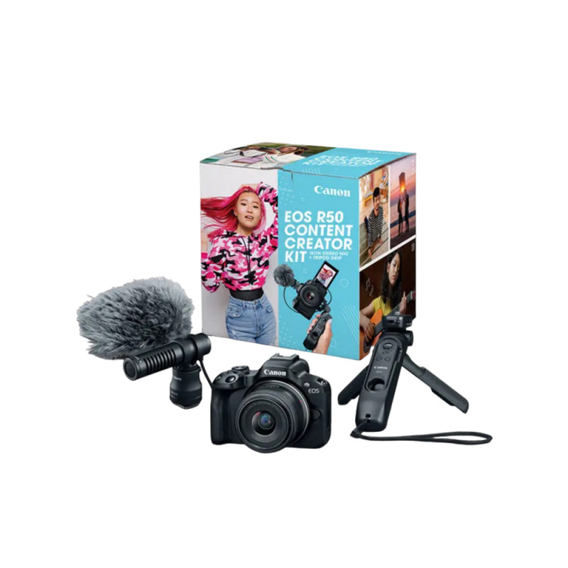 Camera foto Canon EOS R50 Content Creator Kit, Black