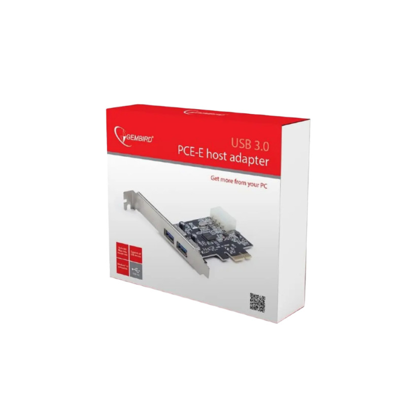 PCI-Express до 2xUSB3.0, Gembird UPC-30-2P, дополнительная карта