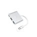 Адаптер 3-в-1, Hoco HB14 Простой в использовании адаптер Type-C, разъемы Type-C на HDMI/USB/Type-C, серый