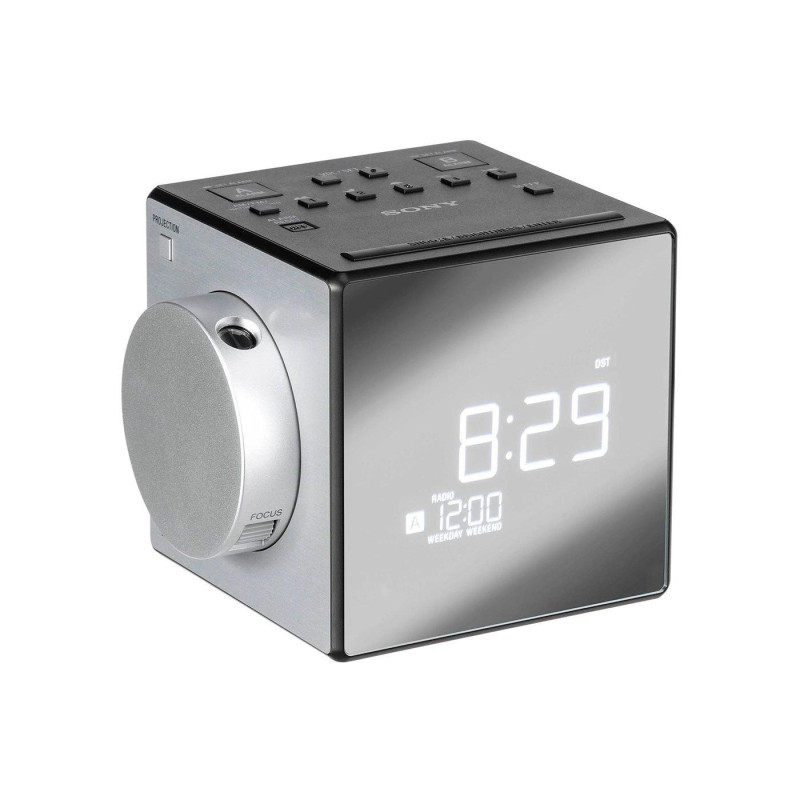 SONY ICF-C1PJ, Gray, Clock Radio with Time Projector, AM/FM