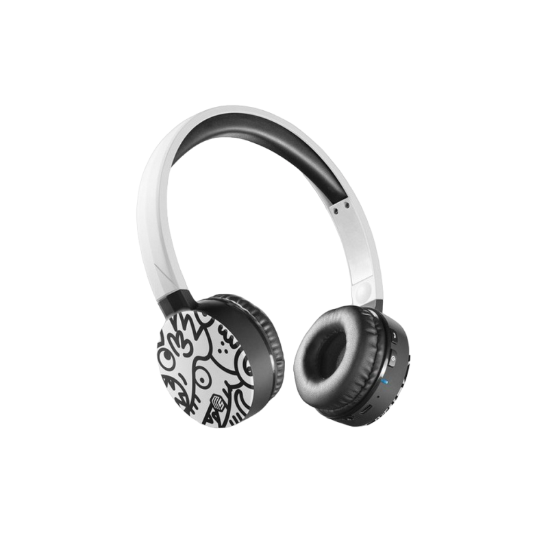 Наушники Cellular MUSICSOUND, White/Black Graffiti