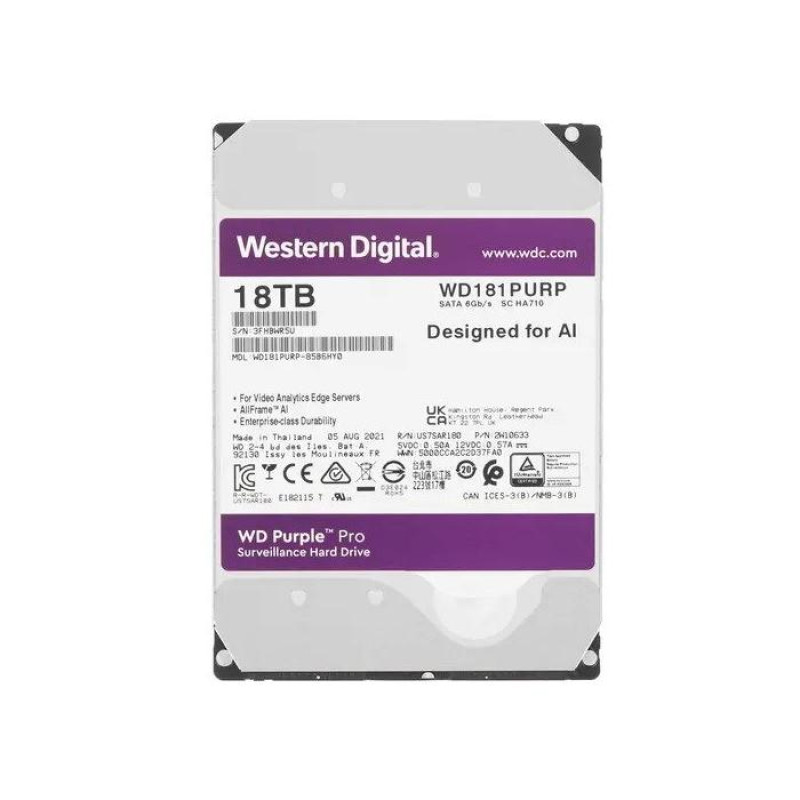 Жесткий диск 18.0TB Western Digital WD181PURP Caviar Purple Pro
