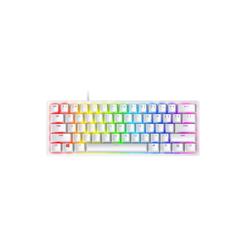 Gaming Keyboard Razer Huntsman Mini, Optical Clicky SW, Doubleshot PBT Keycaps,US Layout,USB, White
