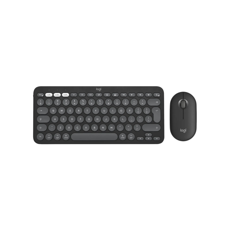 Wireless Keyboard & Mouse Logitech Pebble 2 Combo for MAC, Low-profile, BT/2.4, EN, Graphite