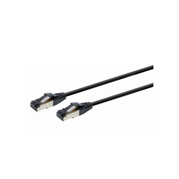 Patch Cord Cat.8  0.25m, Black, PP8-LSZHCU-BK-0.25M, Cablexpert, Low Smoke Zero Halogen (LSZH)