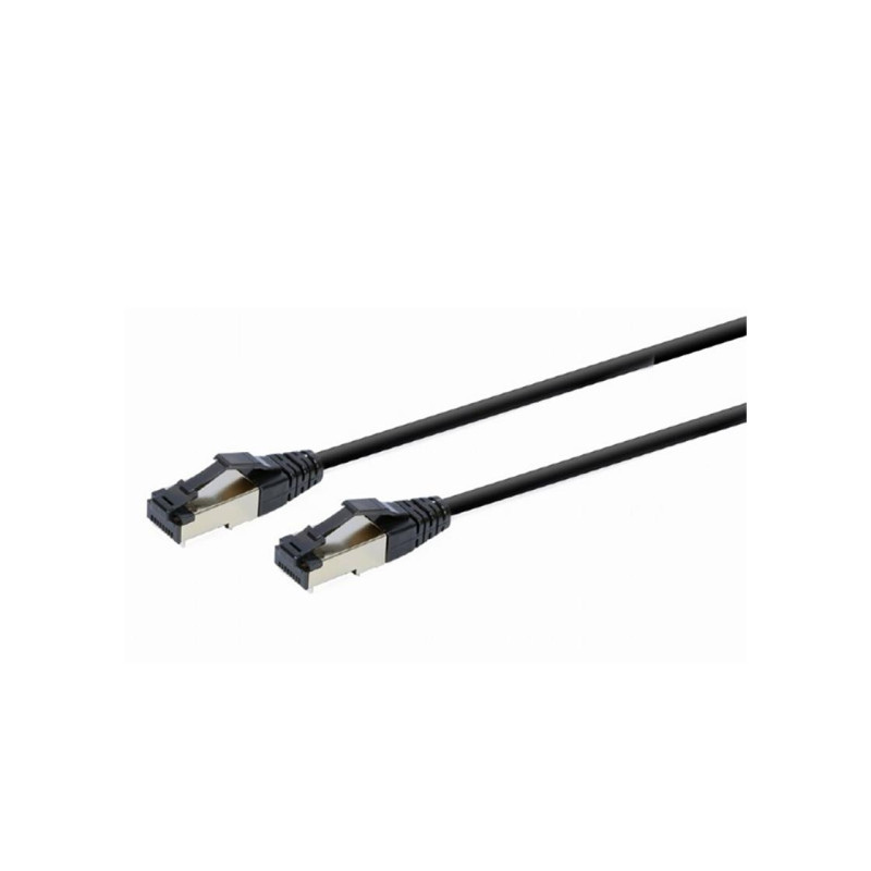 Patch Cord Cat.8  0.25m, Black, PP8-LSZHCU-BK-0.25M, Cablexpert, Low Smoke Zero Halogen (LSZH)