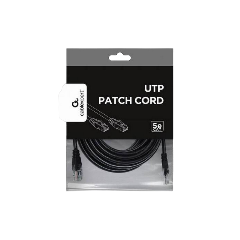 10 м, коммутационный шнур черный, PP12-10M/BK, Cat.5E, Cablexpert, литые внешние рельефные вилки 50u"