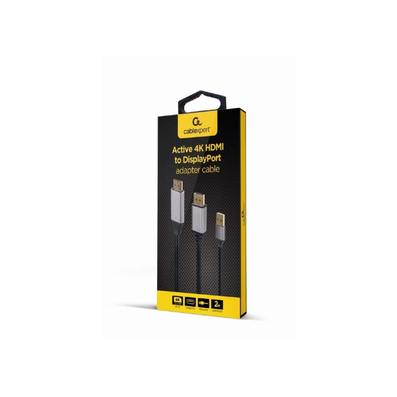 Адаптер DP M на HDMI M Active 4K Cablexpert "A-HDMIM-DPM-01" Display port male на HDMI male