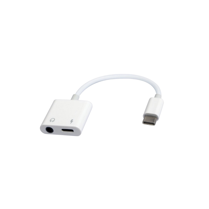 Аудиоадаптер Type-C male/4-pin*3,5 мм socket & Type-C socket, Cablexpert A-CM-3.5F-01