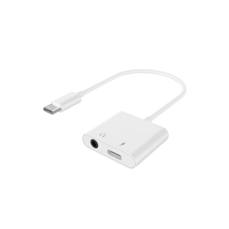 Аудиоадаптер Type-C male/4-pin*3,5 мм socket & Type-C socket, Cablexpert A-CM-3.5F-01