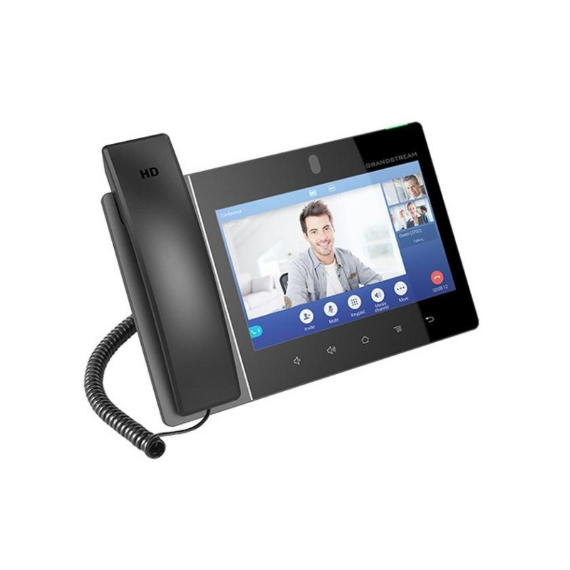 Grandstream GXV3480 Видео, 16 SIP, 16 линий, Android, 8-дюймовый сенсорный экран IPS, PoE, Wi-Fi 6, черный