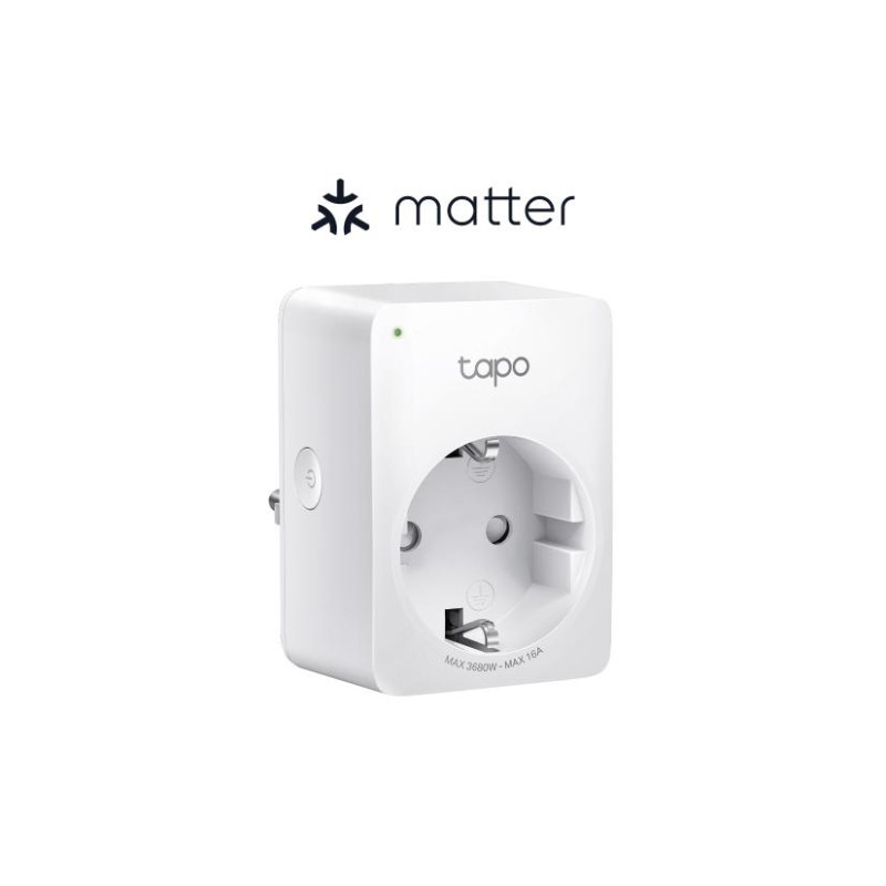 Socket  TP-LINK Tapo P110M, 220–240V, 3680Wt, 16A, Smart Mini Plug with Energy Monitoring, Wifi, Remote Access, 