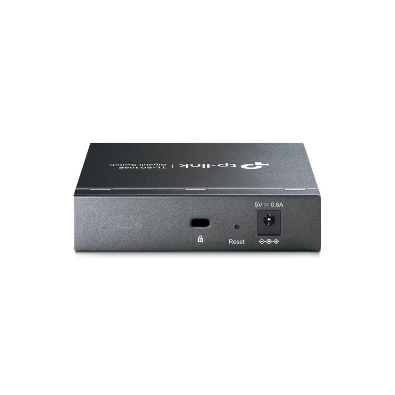 TP-LINK TL-SG105E 5-port Gigabit Easy Smart Switch, Black, 5 10/100/1000M RJ45 ports, Steel case, QoS, IGMP