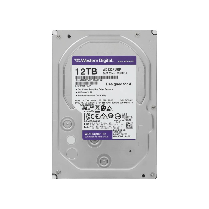 Жесткий диск 12.0TB Western Digital WD122PURP Caviar Purple Pro