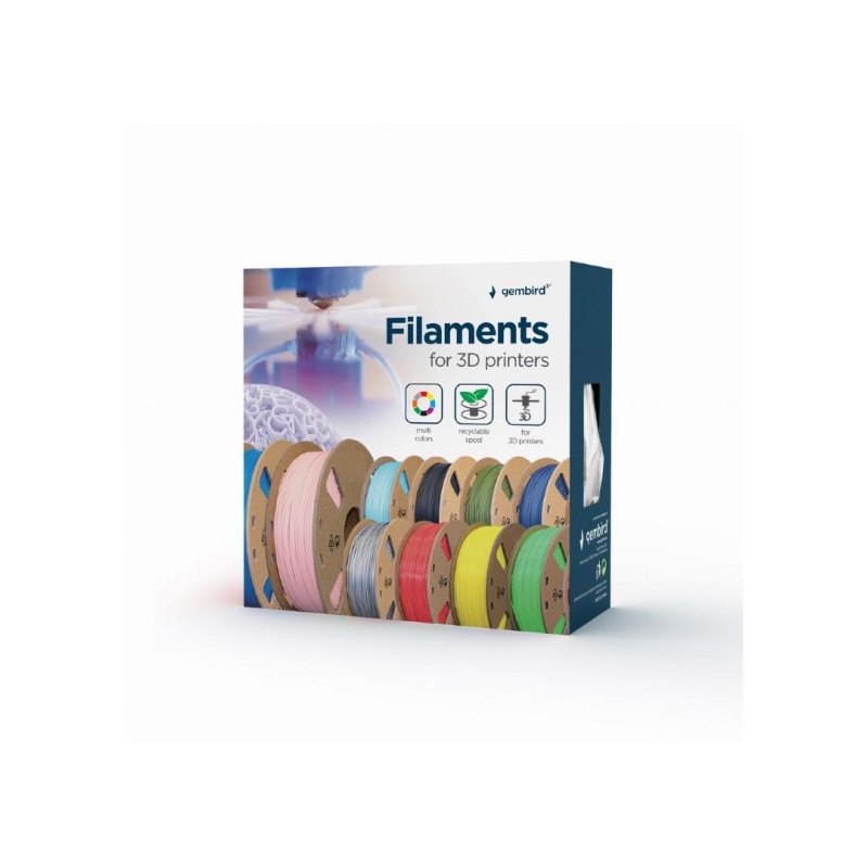 Gembird ABS Filament, Grey, 1.75 mm, 1 kg