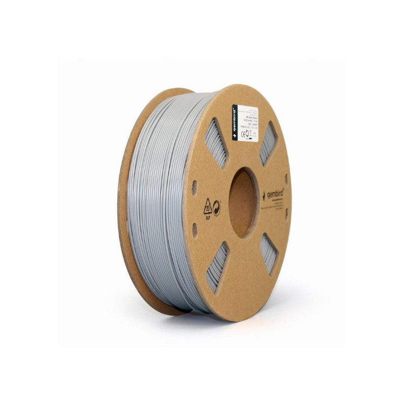 Gembird ABS Filament, Grey, 1.75 mm, 1 kg