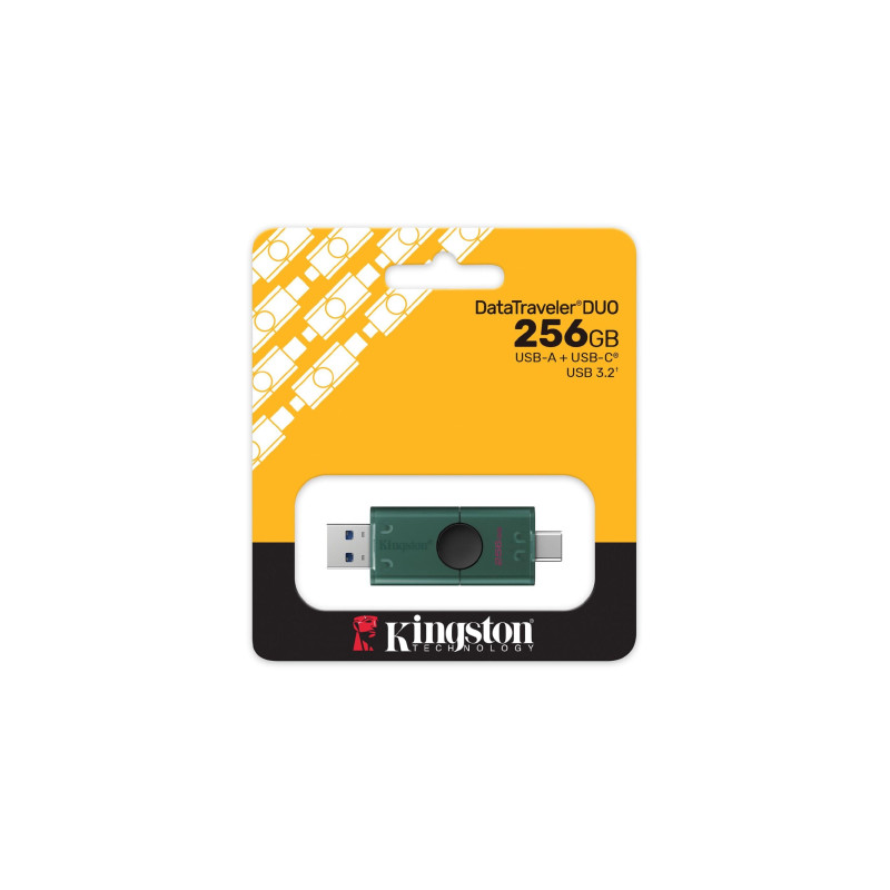 256GB USB3.2 Kingston DataTraveler Duo, Teal, USB-C OTG + USB-A, Ultra-small (Read 150 MByte/s, Write 30 MByte/s