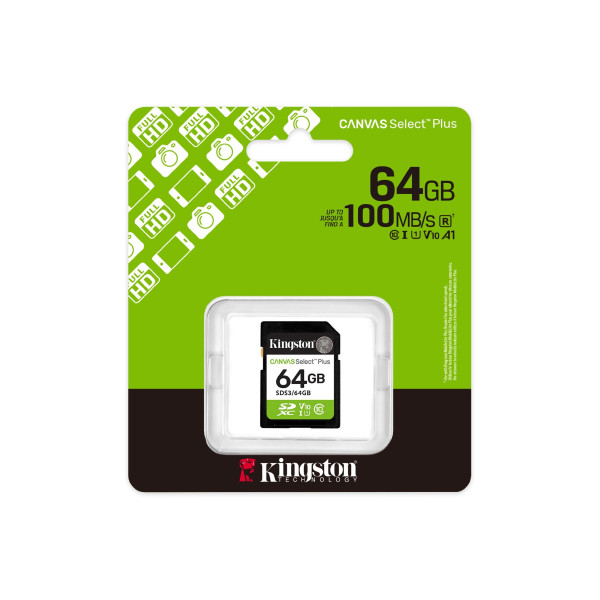 Карта памяти SD 64GB Kingston Canvas Select Plus Карта памяти SD 64GB Kingston Canvas Select Plus