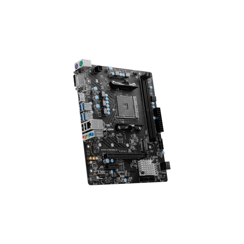 MSI B450M-A PRO MAX II, сокет AM4, AMD B450, две ОЗУ 2xDDR4-4133, графика APU AMD, DVI, HDMI, 1xPCIe X16, 4xSATA3,