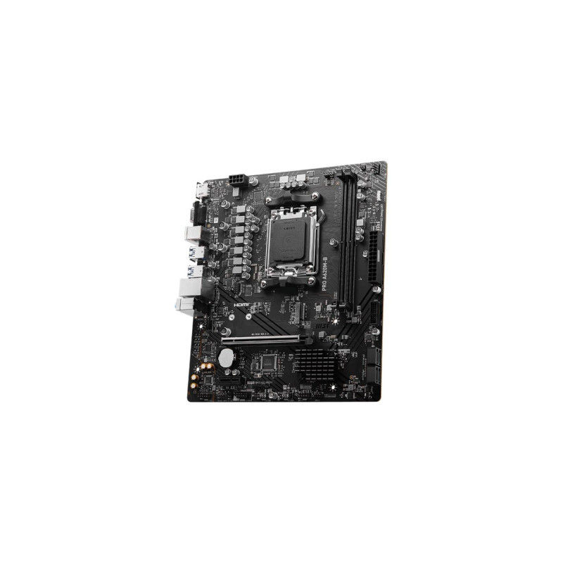 MSI PRO A620M-B, сокет AM5, AMD A620, две ОЗУ 2xDDR5-6800, графика APU AMD, 1xVGA, 1xHDMI, 1xPCIe4.0 X16, 4xSATA3,