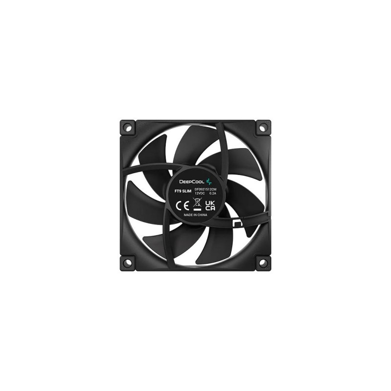 92mm Case Fan - DEEPCOOL ”FT9 SLIM”, High-performance 92mm thin-profile PWM fan, 92x92x15 mm, 500~2950 RPM±10%, 31.