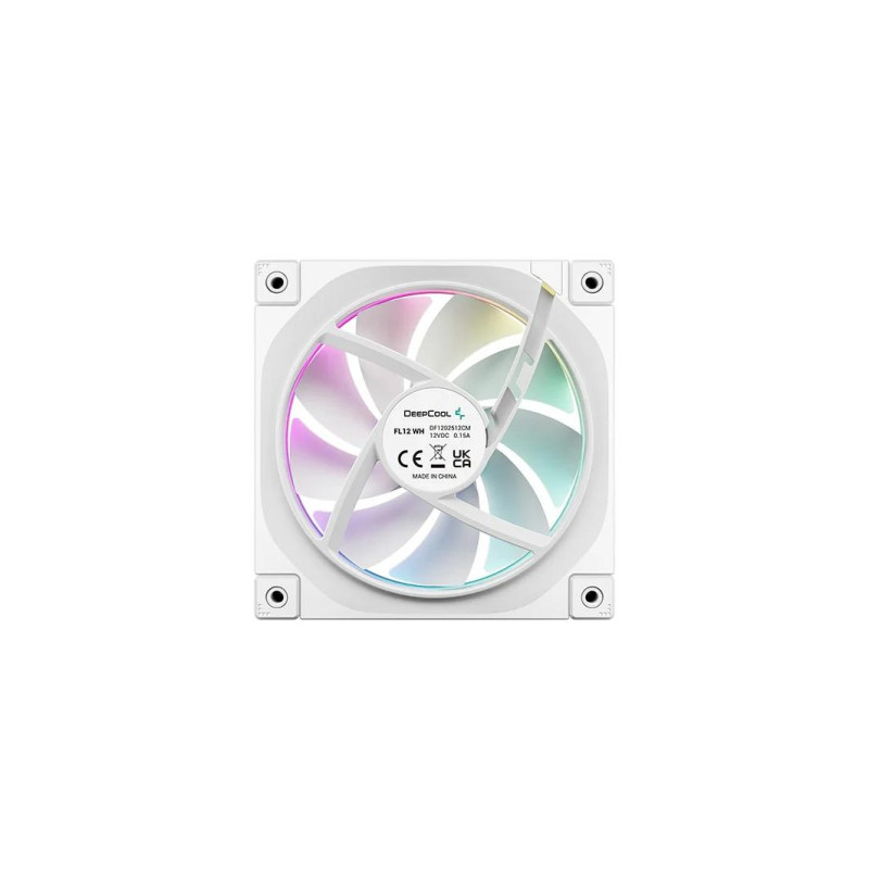 120-мм корпусный вентилятор - DEEPCOOL ”FL12 SE WH 3-в-1”, 3x 120-мм вентилятора ARGB PWM, 120 x 120 x 25 мм, 400–1900 об/мин ±10%, 50,74 куб. футов в минуту, и