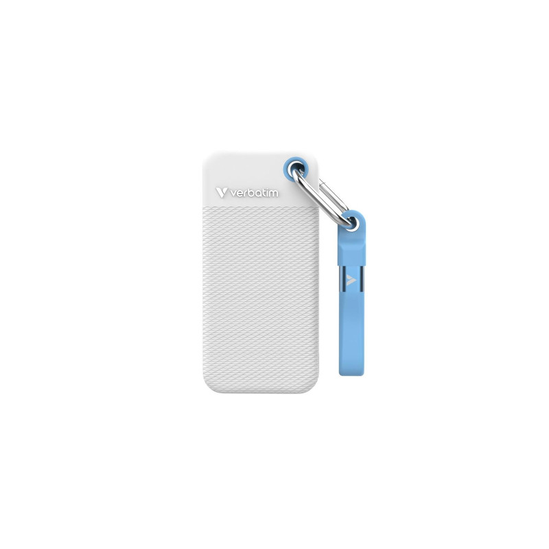 Внешний SSD 1.0TB Verbatim Pocket, White with 2 Rubber Sleeves