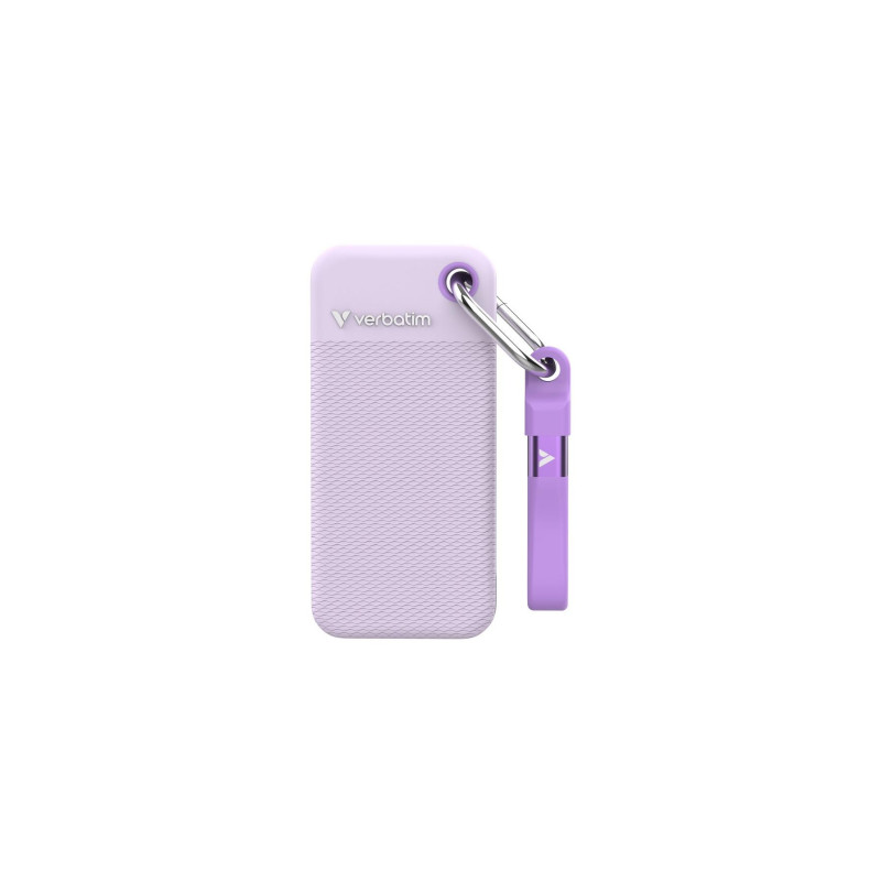 Внешний SSD 1.0TB Verbatim Pocket, Purple with 2 Rubber Sleeves