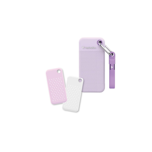 SSD Extern 2.0TB Verbatim Pocket, Purple with 2 Rubber Sleeves