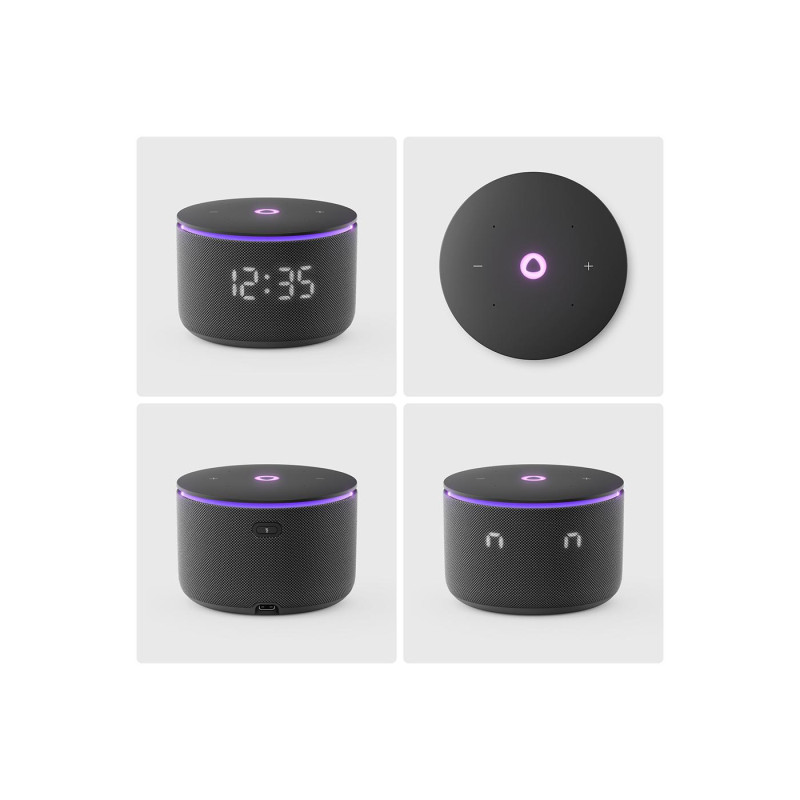 Smart Speaker (YNDX-00059BLK) Yandex Station MINI 3 Pro with Alisa, Black, LED Display, Smart Home Control Center