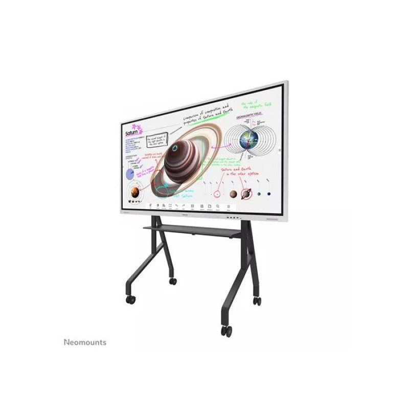 TV Floor stand with caster wheels for 55-86” - Neomounts, Mobile, max 76 kg, VESA 100x100-900x600, manual h 106-136