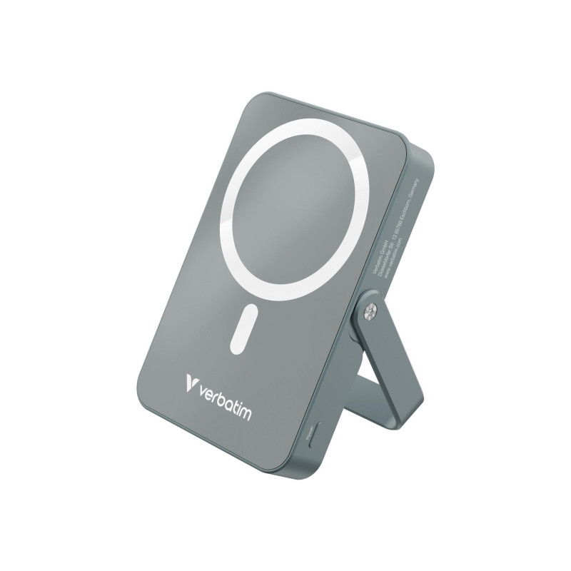 10000mAh Power bank - Verbatim Charge'n'Go Magnetic Wireless Power Bank with Stand, Dual Charging Modes: 15W 