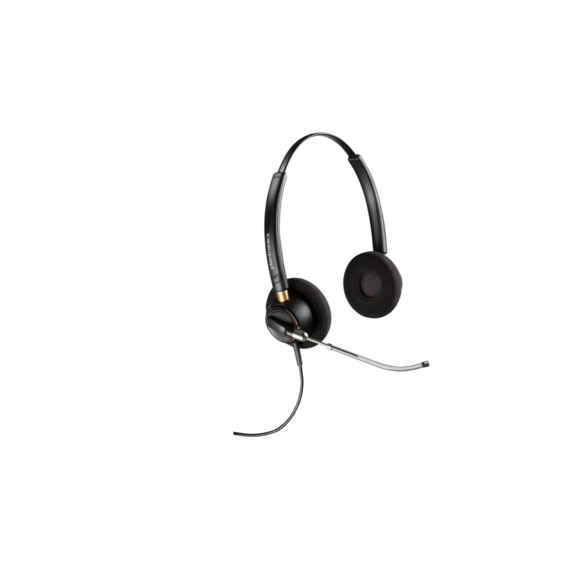 Poly EncorePro HW520V Binaural Headset +Quick Disconnect EURO, SoundGuard Digital, Cable length78.5 cm, Black (Poly