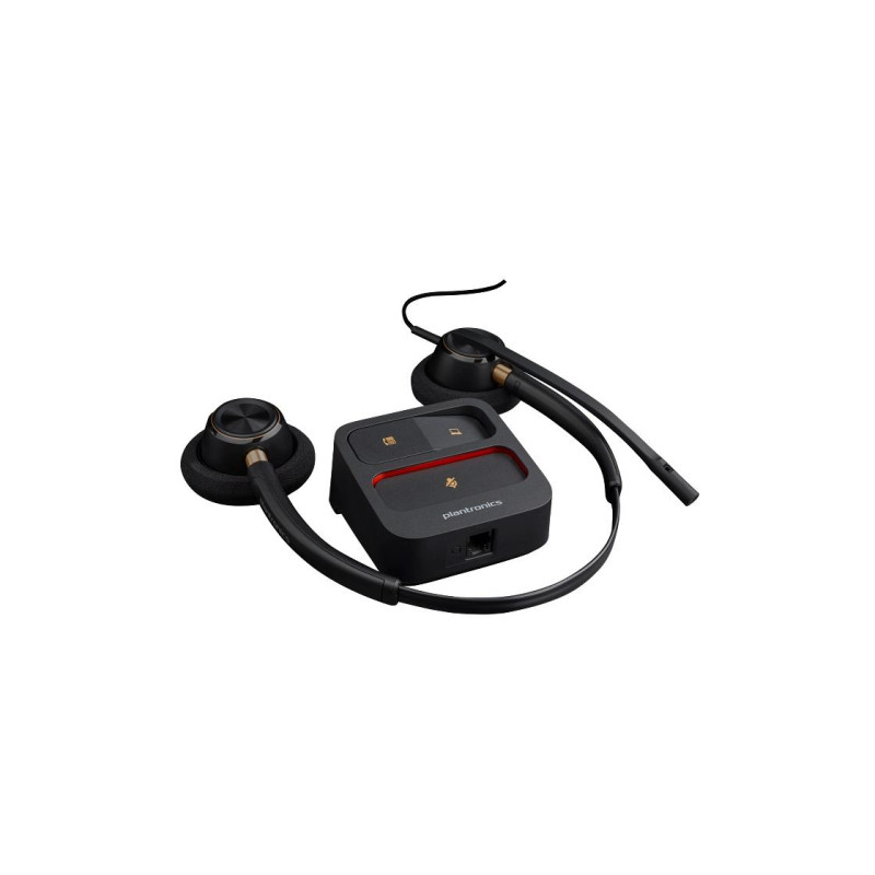 Poly EncorePro HW520V Binaural Headset +Quick Disconnect EURO, SoundGuard Digital, Cable length78.5 cm, Black (Poly