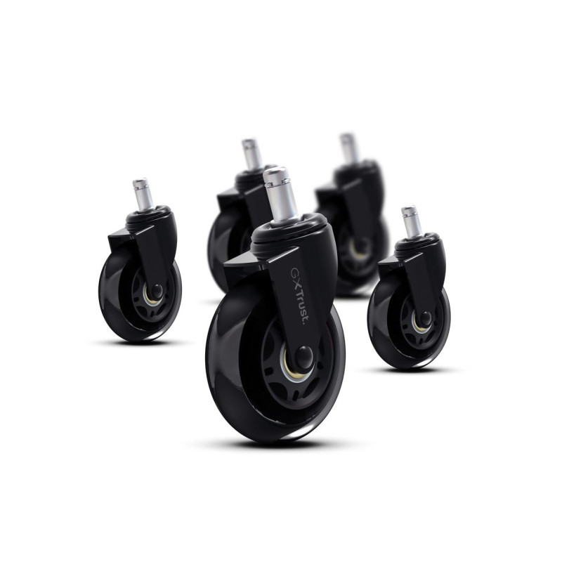 Trust GXT701 Gel Chair Wheels, 75mm gel chair wheels, up to 300kg weight support, scratch-free, floor-friendly 