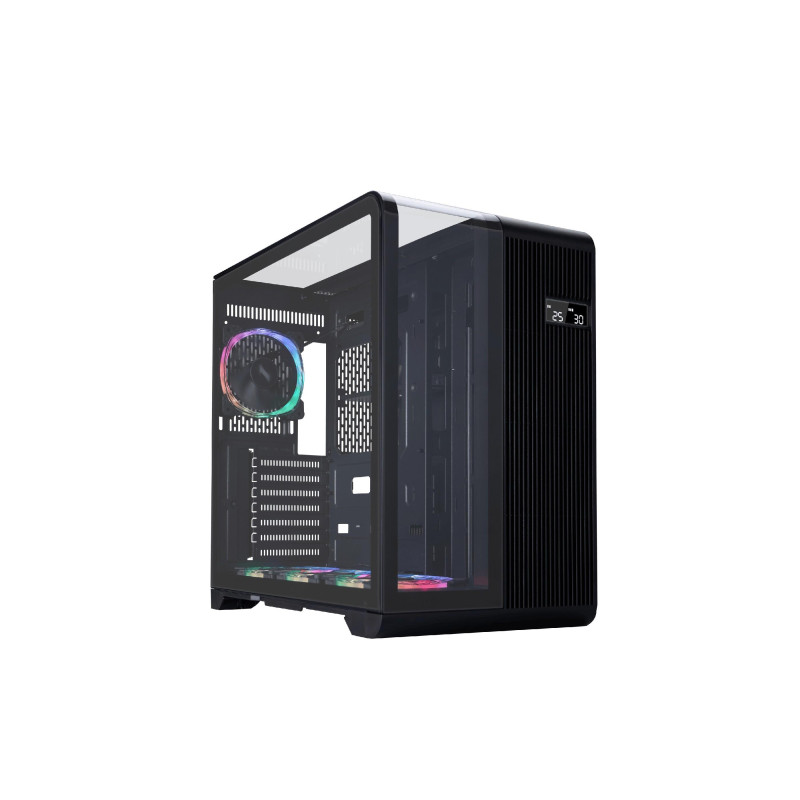 Case 1STPLAYER RT7 BLACK, ATX w/o PSU, Tempered glass on three sides, LED display monitors CPU/RAM/Temp, FC7R ARGB 