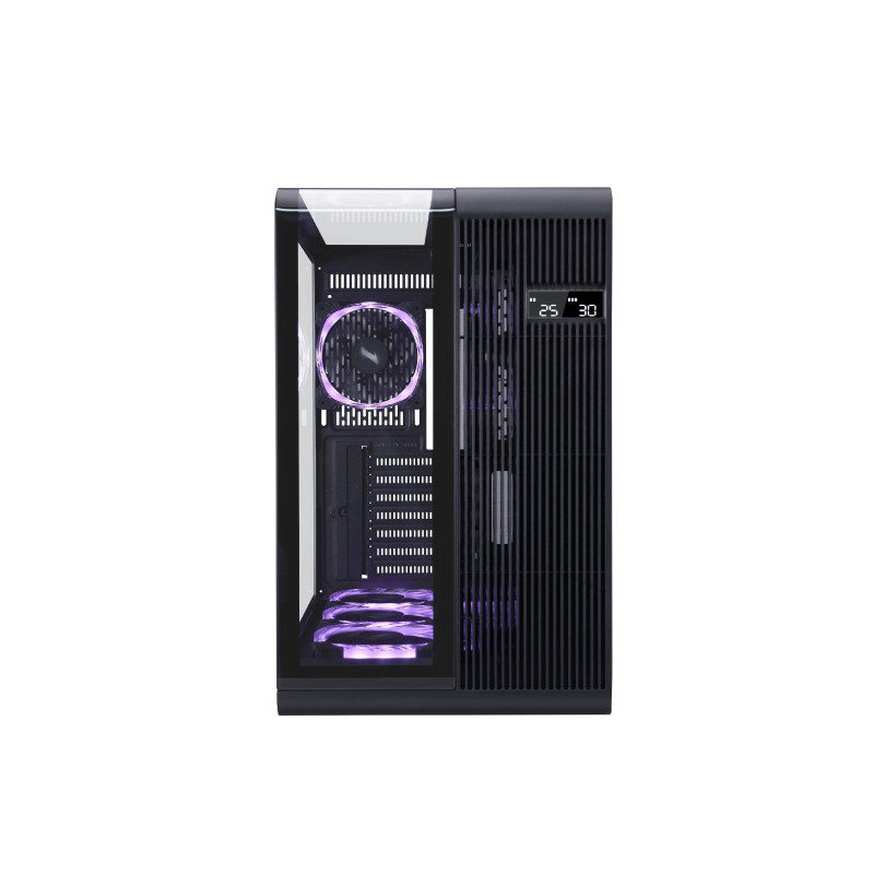 Case 1STPLAYER RT7 BLACK, ATX w/o PSU, Tempered glass on three sides, LED display monitors CPU/RAM/Temp, FC7R ARGB