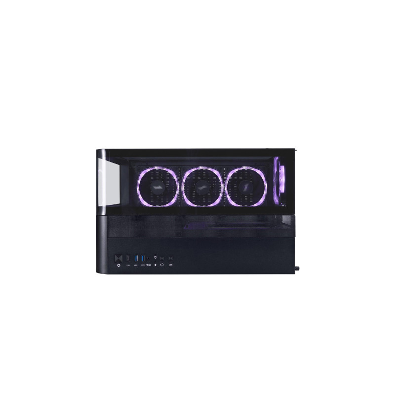 Case 1STPLAYER RT7 BLACK, ATX w/o PSU, Tempered glass on three sides, LED display monitors CPU/RAM/Temp, FC7R ARGB