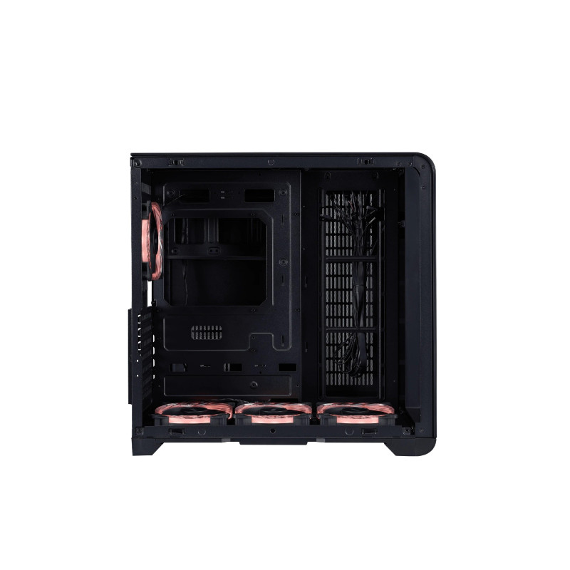 Case 1STPLAYER RT7 BLACK, ATX w/o PSU, Tempered glass on three sides, LED display monitors CPU/RAM/Temp, FC7R ARGB