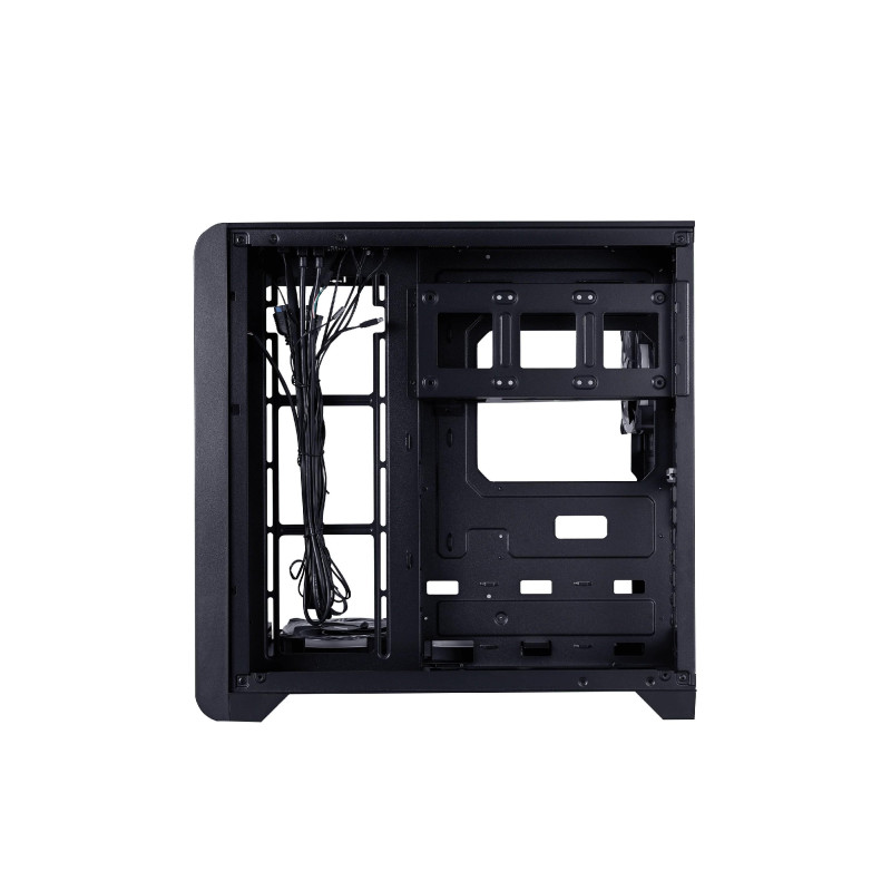 Case 1STPLAYER RT7 BLACK, ATX w/o PSU, Tempered glass on three sides, LED display monitors CPU/RAM/Temp, FC7R ARGB