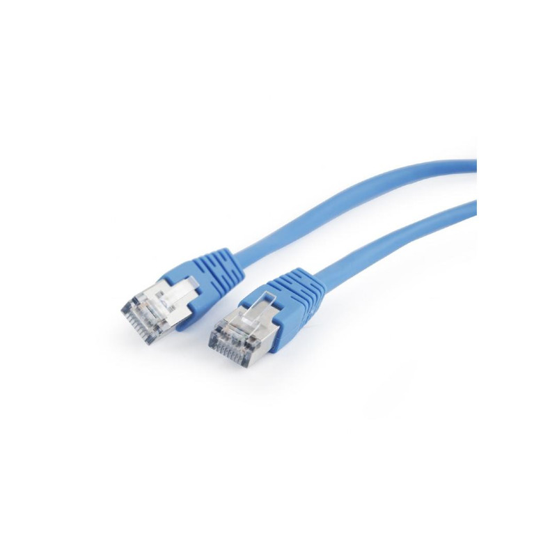 Patch Cord FTP Cat.5e 1m - blue, PP22-1M/B, Gembird, molded strain relief 50u” plugs