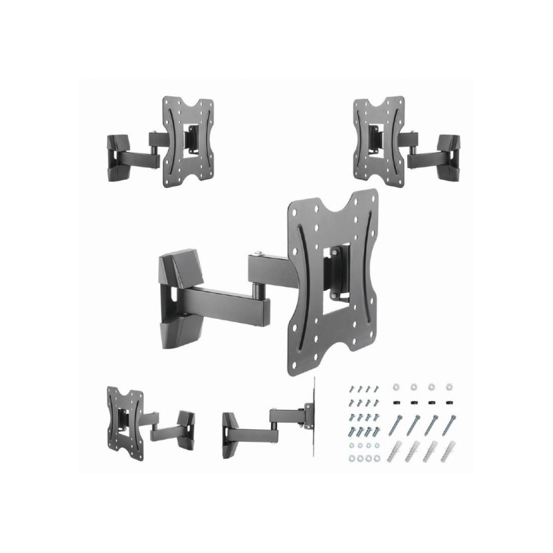 TV-Wall Mount for 23-42”- Gembird ”WM-42ST-01”, up to 13 degrees tilting, up to 180 degrees swivel, max. 20 kg,