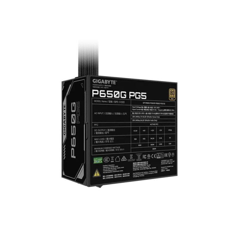 Блок питания 650W Gigabyte GP-P650G PG5, Black