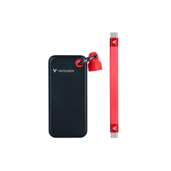 Внешний SSD 512GB Verbatim Pocket, Black/Red