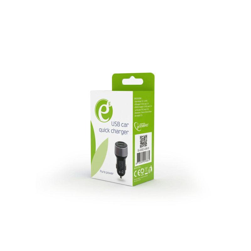 EnerGenie EG-U2QC3-CAR-01, черный