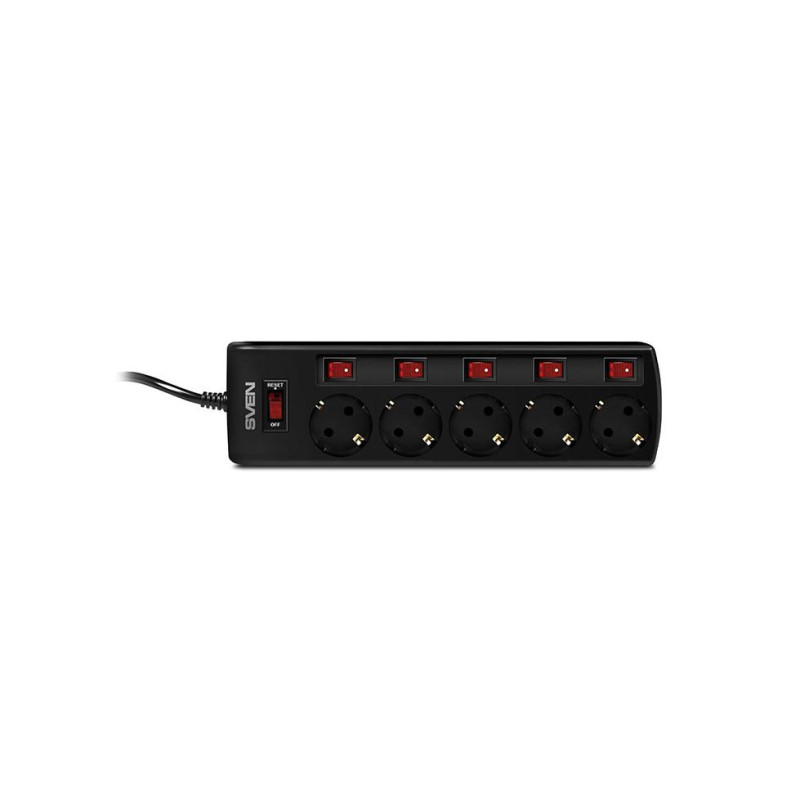 Сетевой фильтр Sven SF-05PL, Black, SV SF-05PL_3.0m_B