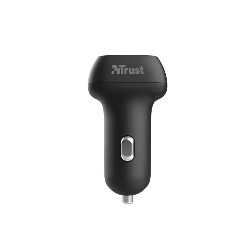Автомобильное зарядное устройство Trust Qmax 30 Вт Ultra-Fast Dual USB, черное