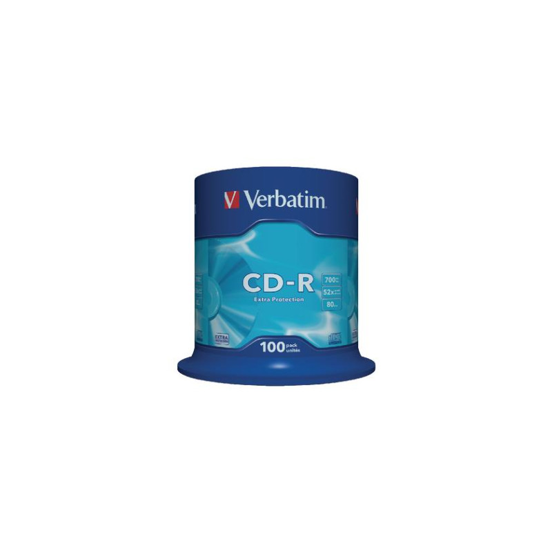 Verbatim DataLife CD-R 700 МБ 52X ДОПОЛНИТЕЛЬНАЯ ЗАЩИТНАЯ ПОВЕРХНОСТЬ - Шпиндель 100 шт.